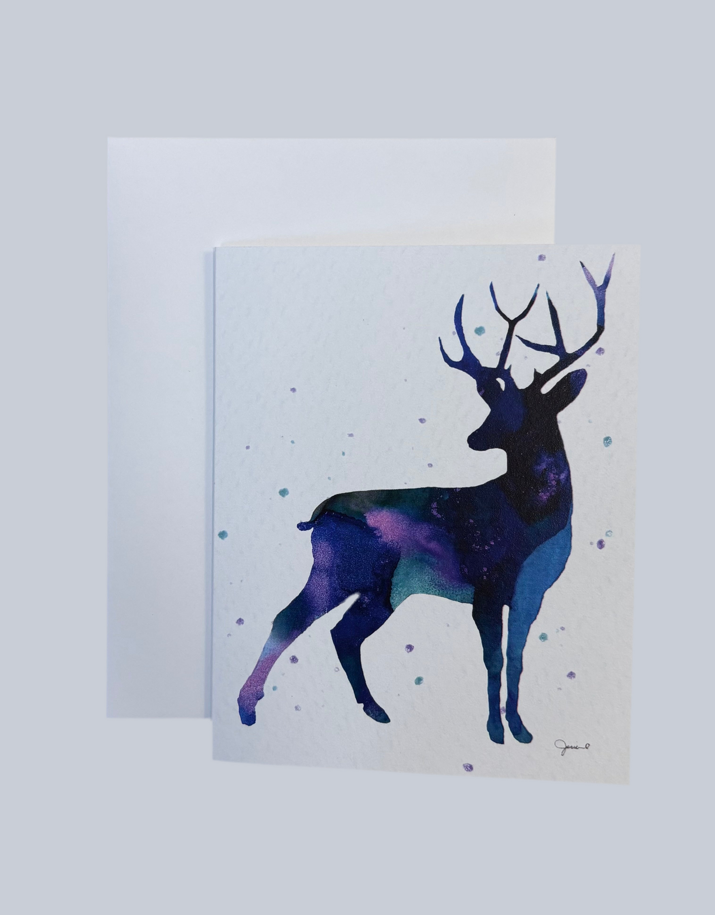 Blue Stag Greeting Card