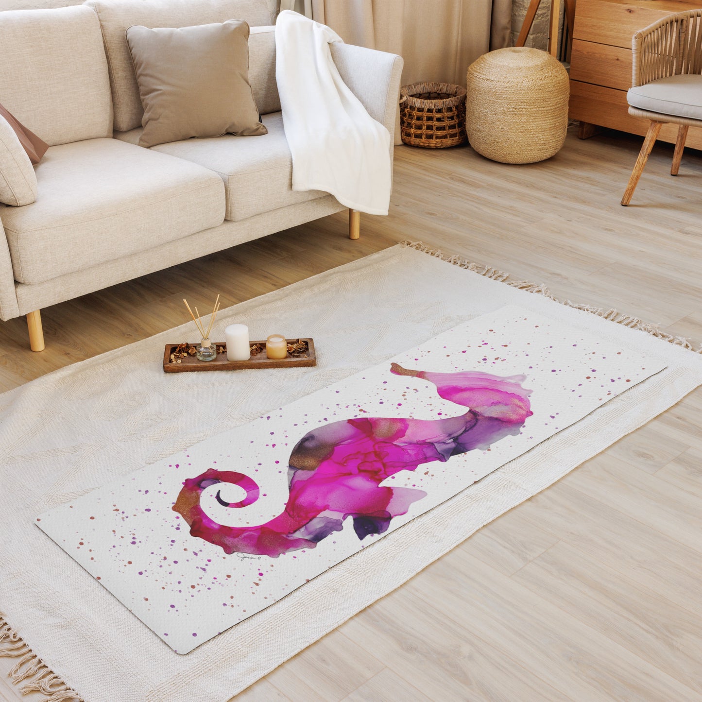 Pink Seahorse - Yoga mat