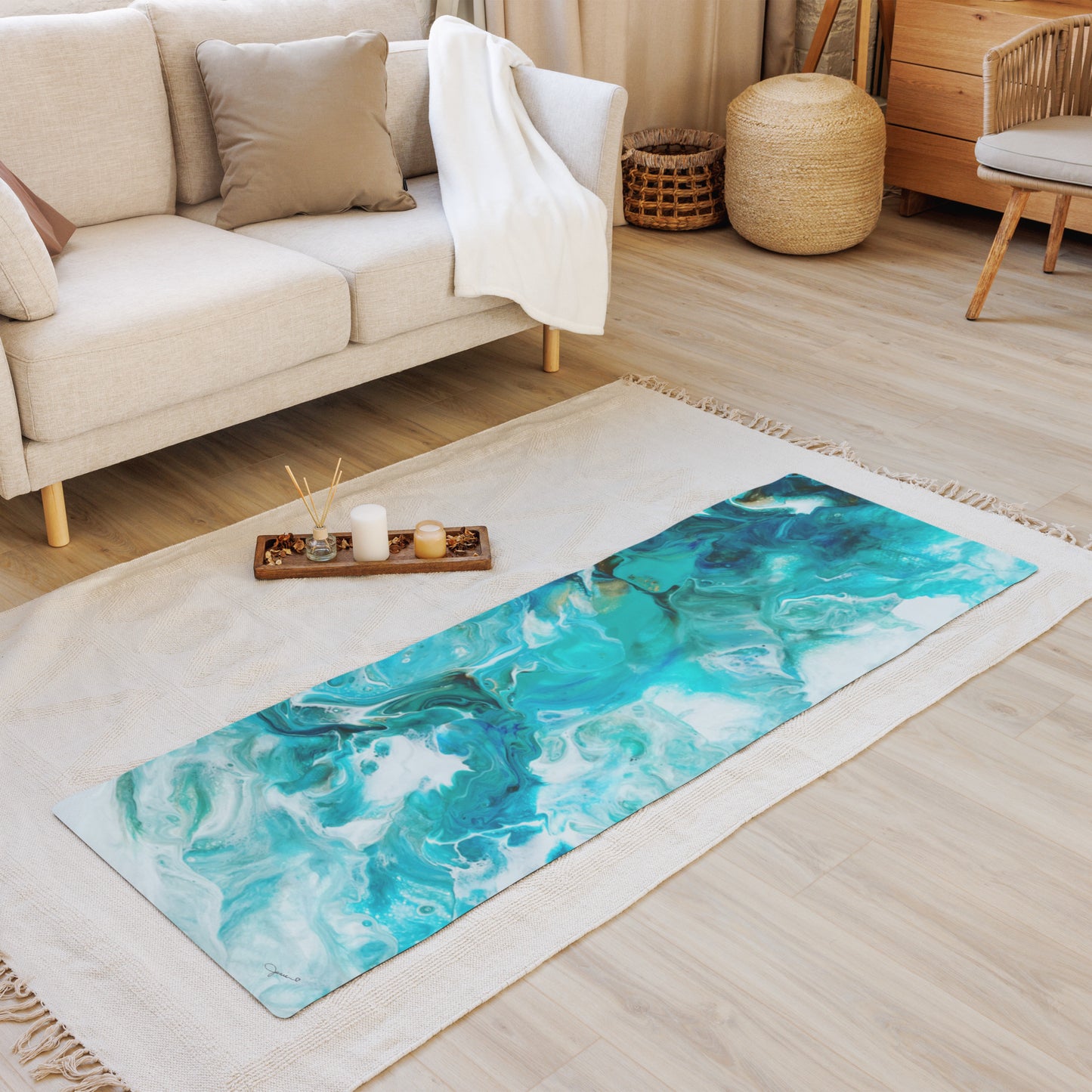 Ocean Waves Yoga Mat