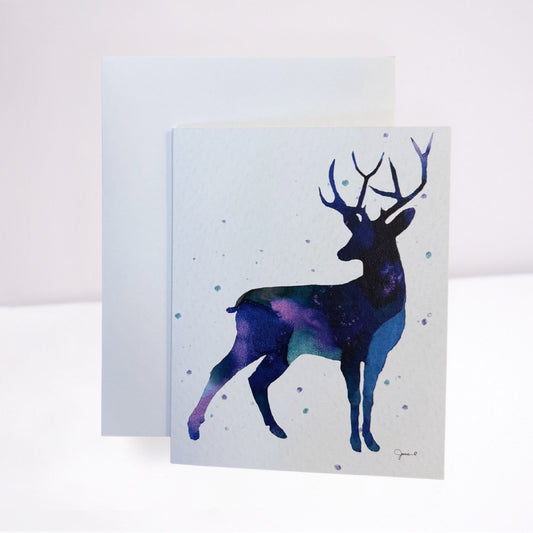 Blue Stag Greeting Card