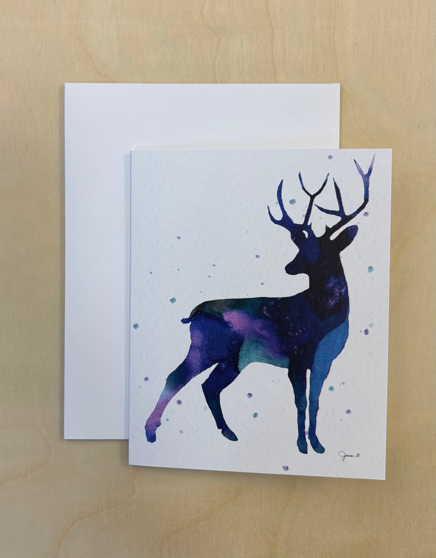 Blue Stag Greeting Card